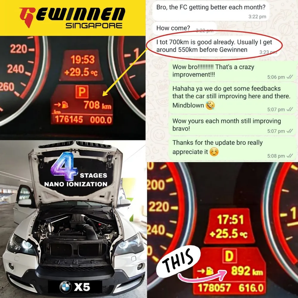 BMW X5 · 4 Stages dashboard before and after Gewinnen installation